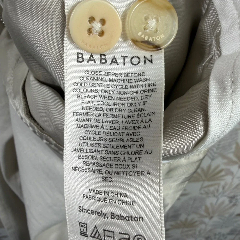 Babaton Aritzia Slater Pant 8 Matte Pearl High Rise Linen TENCEL Trouser NWT